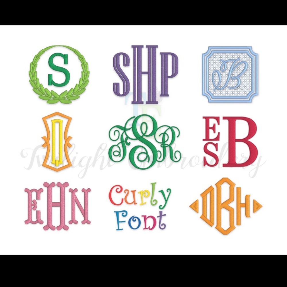 Appliqué Monogramming and Regular monogramming!